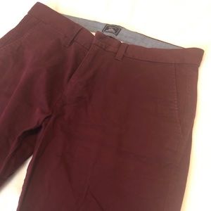 Dark Maroon Gap Slim Stretch Khakis